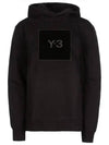 Square Logo Print Cotton Hood Black - Y-3 - BALAAN 7