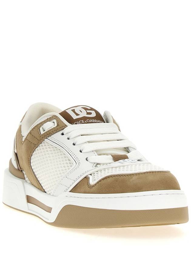 Dolce & Gabbana White And Beige Sneakers - DOLCE&GABBANA - BALAAN 2