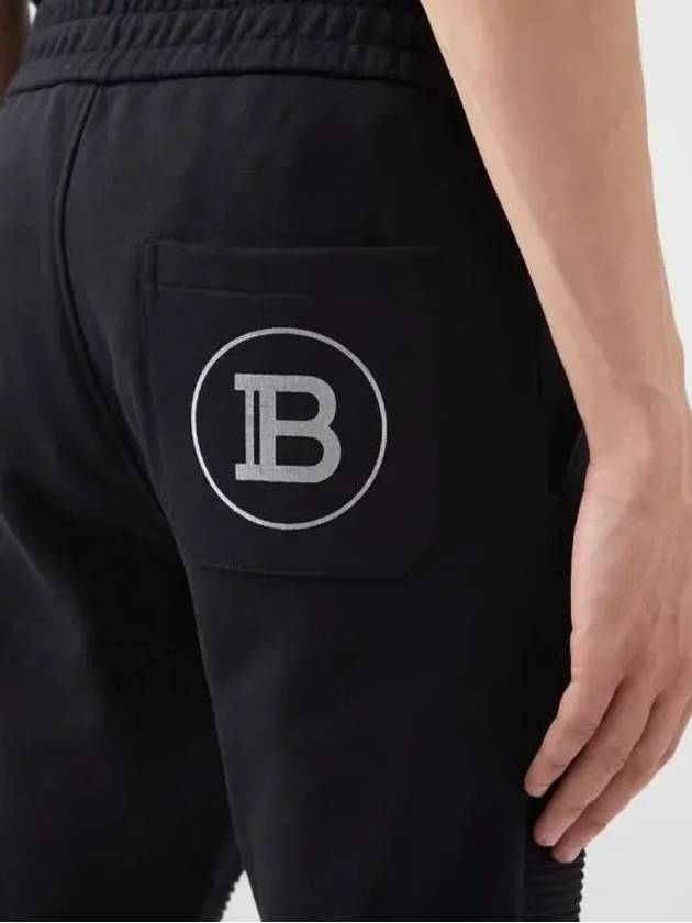 Logoprint organic cottonjersey drawstring track pants - BALMAIN - BALAAN 4