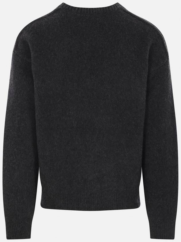 Round Neck Wool Cashmere Knit Top Raven - BURBERRY - BALAAN 3