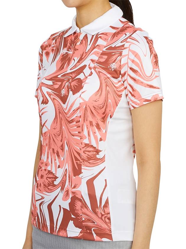 Women's Evelina Print Polo Shirt Pink - J.LINDEBERG - BALAAN 3