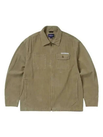 Washed Corduroy Zip Jacket Khaki - THISISNEVERTHAT - BALAAN 1