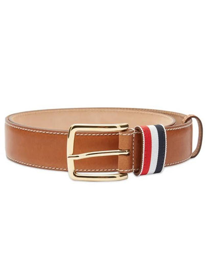 Three Stripe Tab Leather Belt Brown - THOM BROWNE - BALAAN 2