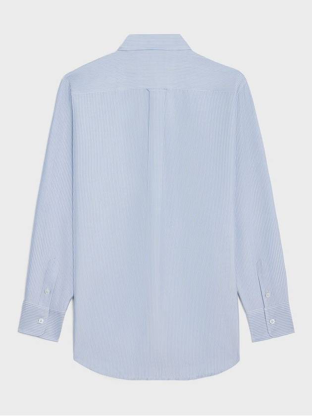 Tomboy Striped Silk Long Sleeve Shirt Light Blue - CELINE - BALAAN 3