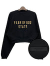 Women s Logo Fleece Crop Sweatshirt Black 192BT247380FW - FEAR OF GOD ESSENTIALS - BALAAN 1