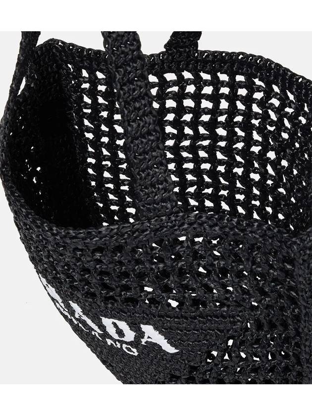 Raffia Logo Tote Bag Black - PRADA - BALAAN 4