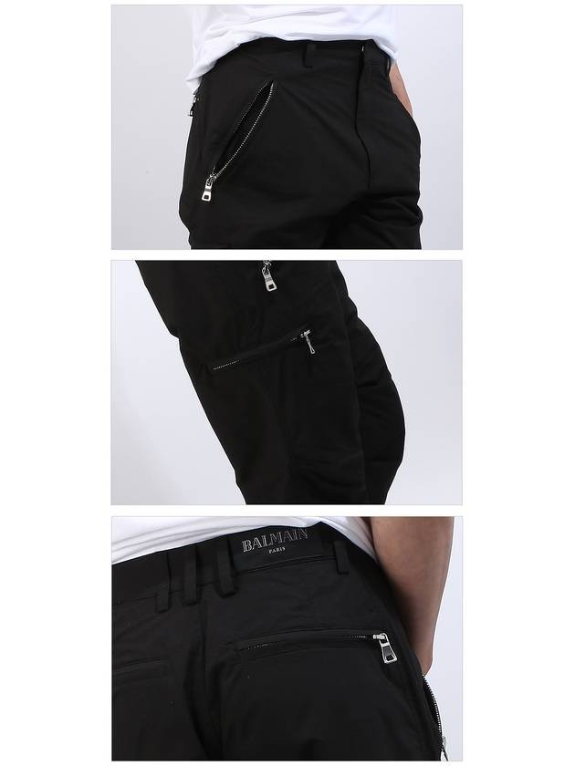 Zipper Cotton Straight Pants Black - BALMAIN - BALAAN 5