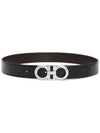 Gancini Reversible Belt Black Brown - SALVATORE FERRAGAMO - BALAAN 4