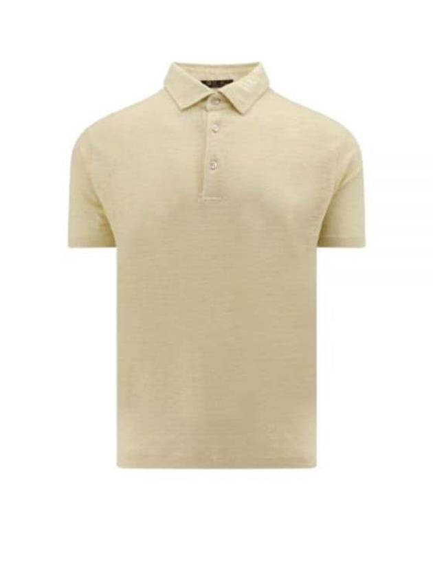 Linen Polo Shirt Beige - LORO PIANA - BALAAN 2