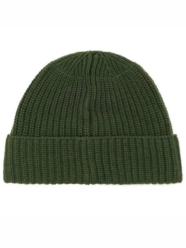 Wappen Patch Wool Beanie Olive - STONE ISLAND - BALAAN 3