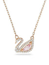 Dazzling Swan Pendant Necklace Pink Rose Gold - SWAROVSKI - BALAAN 2