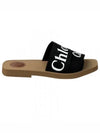 Woody Logo Flat Mule Slippers Black - CHLOE - BALAAN 2