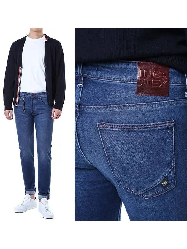 Denim ladder logo comfortable dark blue washed jeans BDPS0003 F17 00540 W3 003 - INCOTEX - BALAAN 1