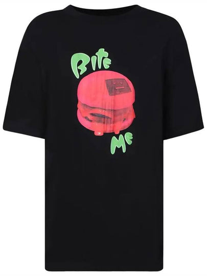 Burger Print Logo Short Sleeve T-Shirt Black - ACNE STUDIOS - BALAAN 2