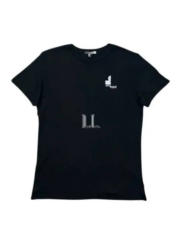 Zafferh Mini Logo Cotton Short Sleeve T-Shirt Black - ISABEL MARANT - BALAAN 2