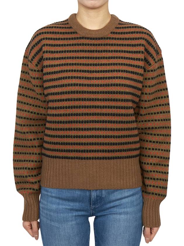 Striped Jacquard Wool Knit Top Brown - JW ANDERSON - BALAAN 4