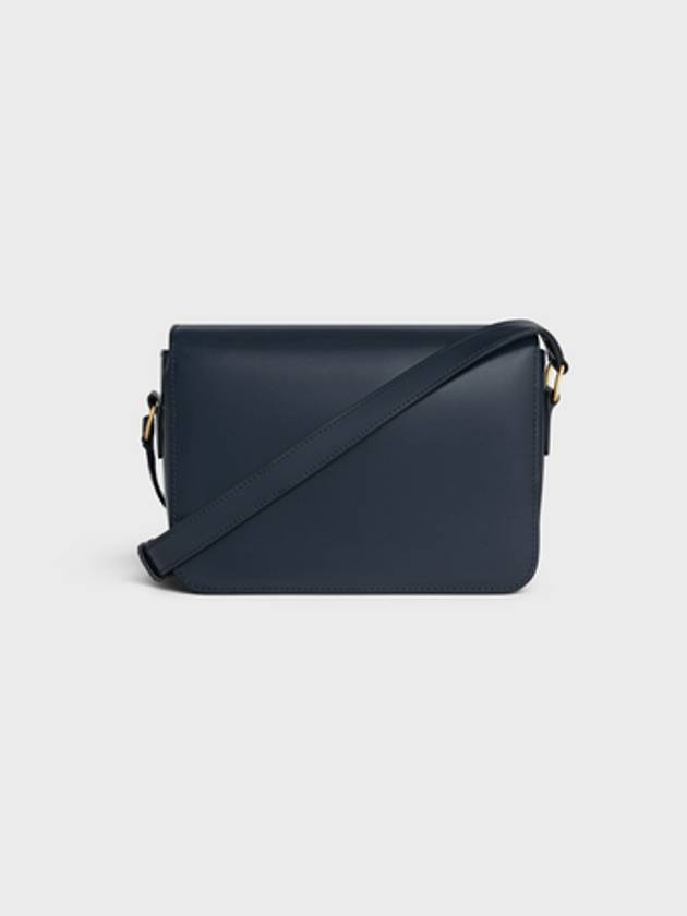 Teen Triomphe Shiny Calfskin Cross Bag Navy Blue - CELINE - BALAAN 4