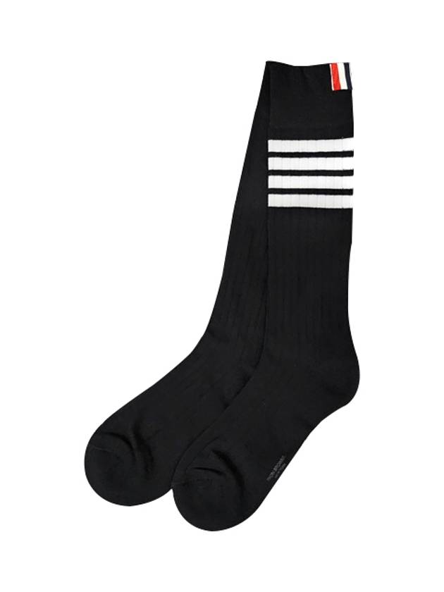 4-Bar Athletic Mid Calf Cotton Socks Black - THOM BROWNE - BALAAN 2