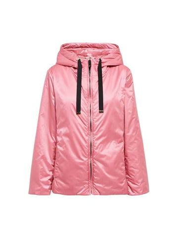 Greenh Water Repellent Zipper Hooded Jacket Pink - MAX MARA - BALAAN 1