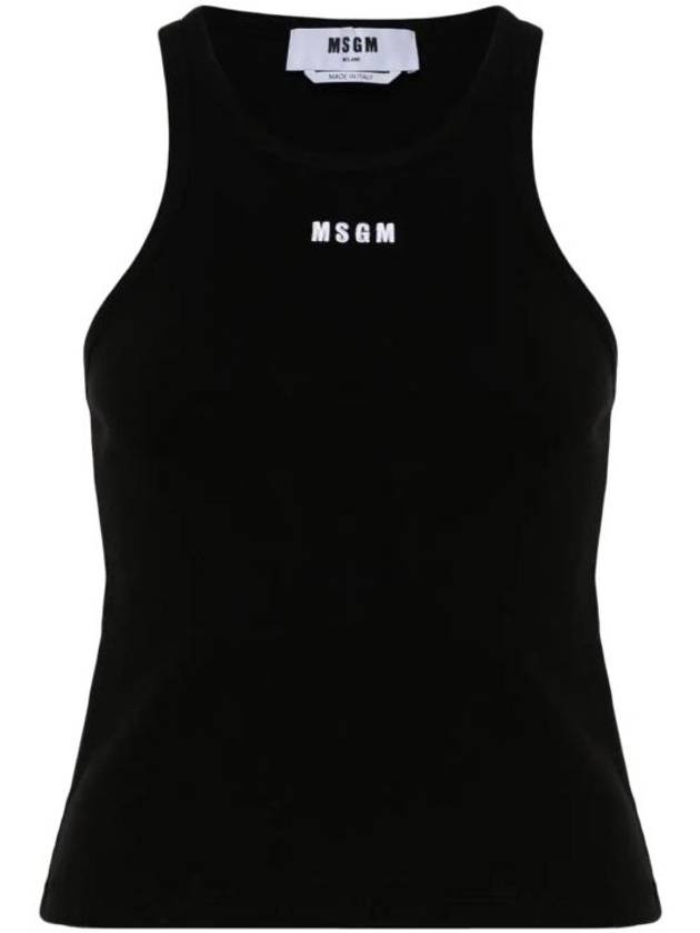 Embroidered Logo Sleeveless Black - MSGM - BALAAN 1