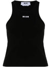 Embroidered Logo Sleeveless Black - MSGM - BALAAN 2