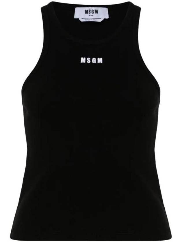 Embroidered Logo Sleeveless Black - MSGM - BALAAN 2