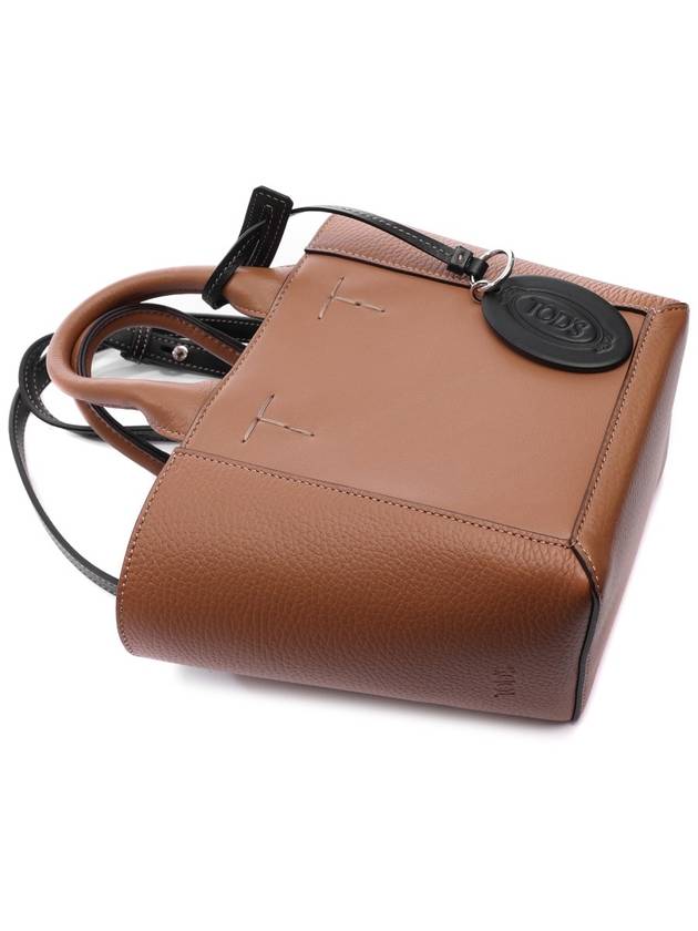 Double Up Leather Tote Bag Brown - TOD'S - BALAAN 6