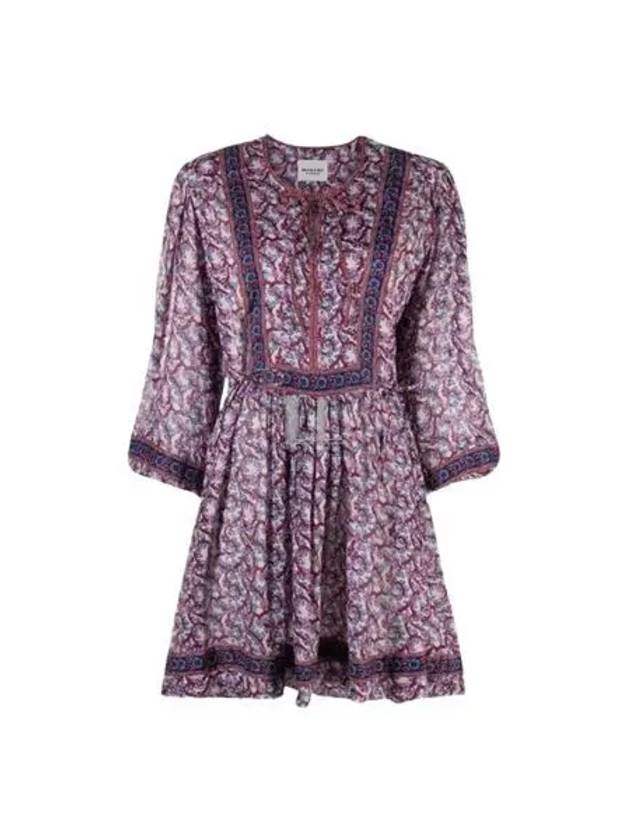 Gilinesia Floral Print Short Dress Purple - ISABEL MARANT - BALAAN 2