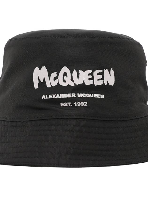 Graffiti Logo Bucket Hat Black - ALEXANDER MCQUEEN - BALAAN 4