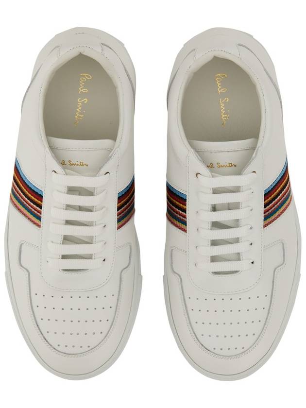 Men's Fermi Leather Low Top Sneakers White - PAUL SMITH - BALAAN 2