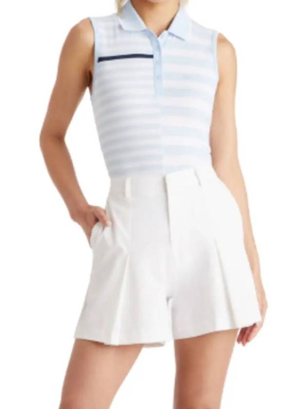 Women'S Bold Stripe Tech Jersey Polo Sleeveless Sky - G/FORE - BALAAN 3