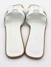 Oran Calfskin Slippers Blanc - HERMES - BALAAN 4