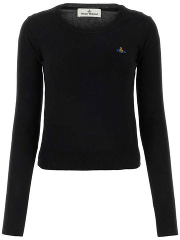 ORB Embroid Logo Knit Top Black - VIVIENNE WESTWOOD - BALAAN 1