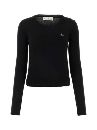 ORB Embroid Logo Knit Top Black - VIVIENNE WESTWOOD - BALAAN 1