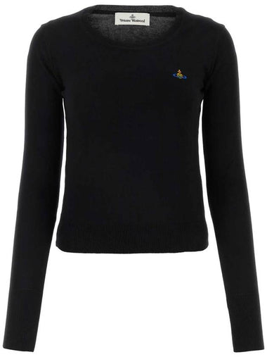 ORB Embroid Logo Knit Top Black - VIVIENNE WESTWOOD - BALAAN 1