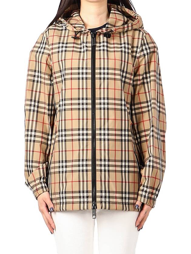 Women's Everton Vintage Check Hooded Jacket Beige - BURBERRY - BALAAN 2