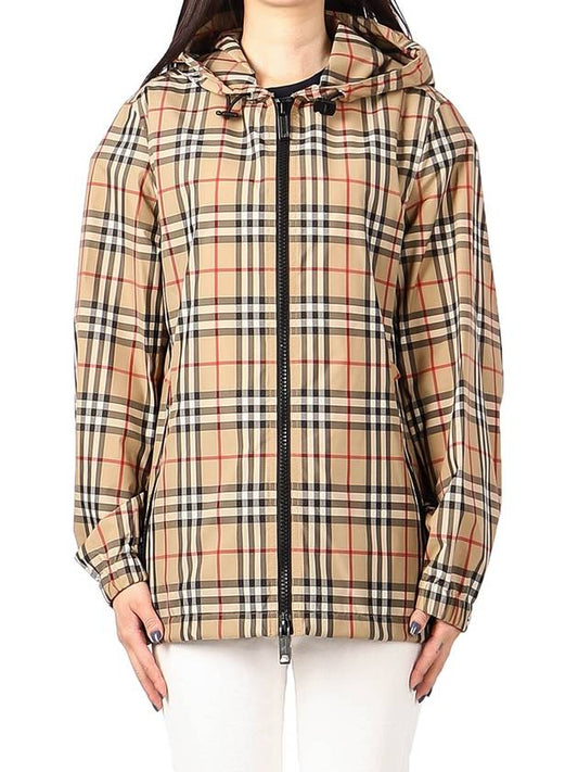 Women's Everton Vintage Check Hooded Jacket Beige - BURBERRY - BALAAN 2