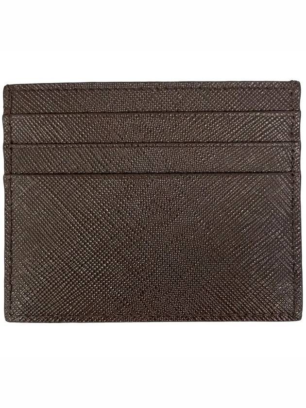 Logo Leather Card Wallet Brown - PRADA - BALAAN 4