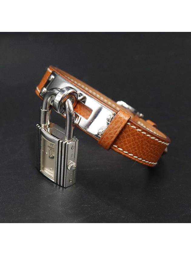 Hermes KE1 210 White Dial Silver Calli Padlock Watch I Engraved - HERMES - BALAAN 7