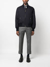 4 Bar Oversized Down Bomber Jacket Navy - THOM BROWNE - BALAAN 7