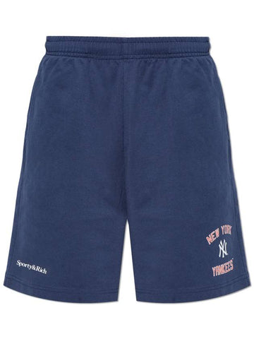 Sporty & Rich Shorts From The 47 & The New York Yankees Collection, Unisex, Navy Blue - SPORTY & RICH - BALAAN 1