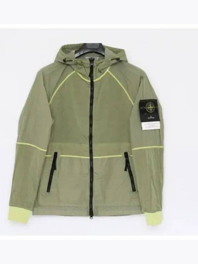 Watro Nylon Hooded Jacket Lime Green - STONE ISLAND - BALAAN 2