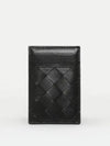 Intrecciato Magnet Leather Card Wallet Black - BOTTEGA VENETA - BALAAN 2