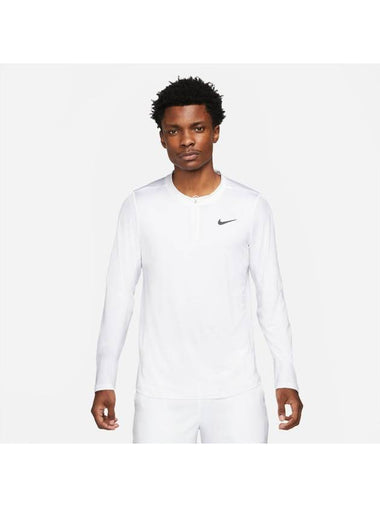 Dri-Fit Advantage Half-Zip Long Sleeve T-Shirt White - NIKE - BALAAN 1