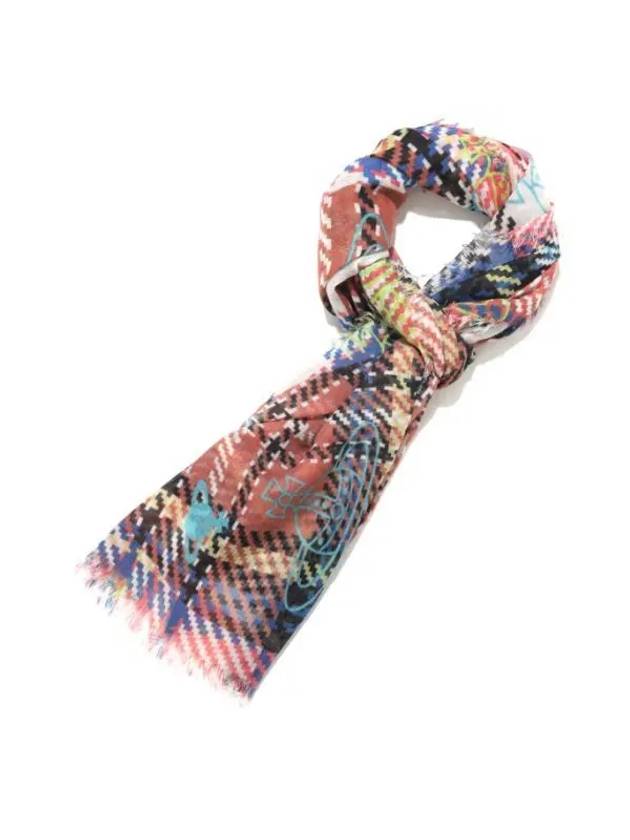 ORB Mac Andy Wrap Check Wool Silk Scarf - VIVIENNE WESTWOOD - BALAAN 1