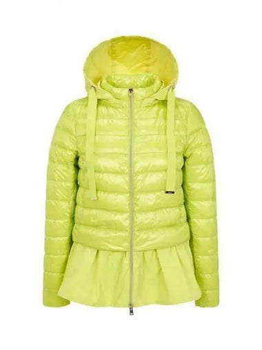 Women s color combination layered goose down padded jacket neon green 271011 - HERNO - BALAAN 1