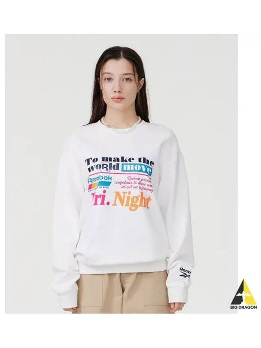 Vector 93 Archive Slogan Sweatshirt White - REEBOK - BALAAN 1