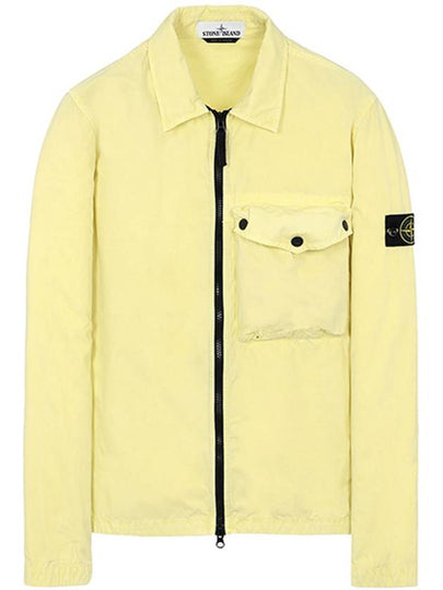 Men's Old Effect Overshirt Zip-Up Jacket Lemon - STONE ISLAND - BALAAN 2