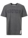 Golden Lettering Cotton Short Sleeve T-Shirt Grey - GOLDEN GOOSE - BALAAN 2