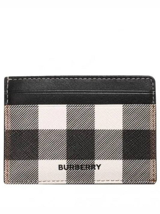 Check Print Leather Card Case Men s Wallet - BURBERRY - BALAAN 1